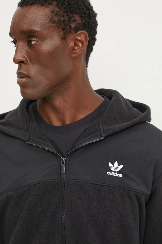 adidas Originals bluza polarowa Fleece Hoodie czarny IZ4802