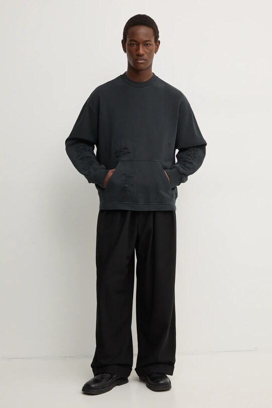 Хлопковая кофта MM6 Maison Margiela SH2GU0010.M25004 чёрный AW24