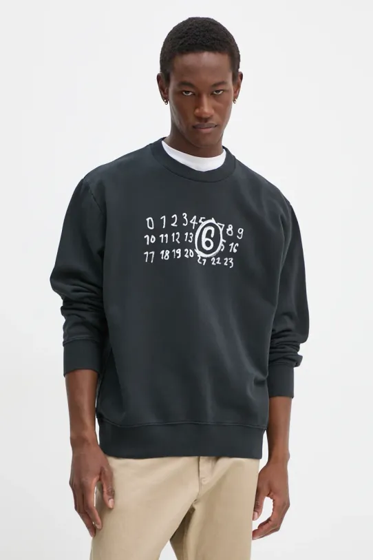 MM6 Maison Margiela bluza bawełniana nadruk czarny SH2GU0011.M25004