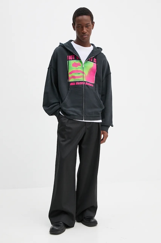 MM6 Maison Margiela felpa in cotone SH2GU0014.M25004 nero AW24