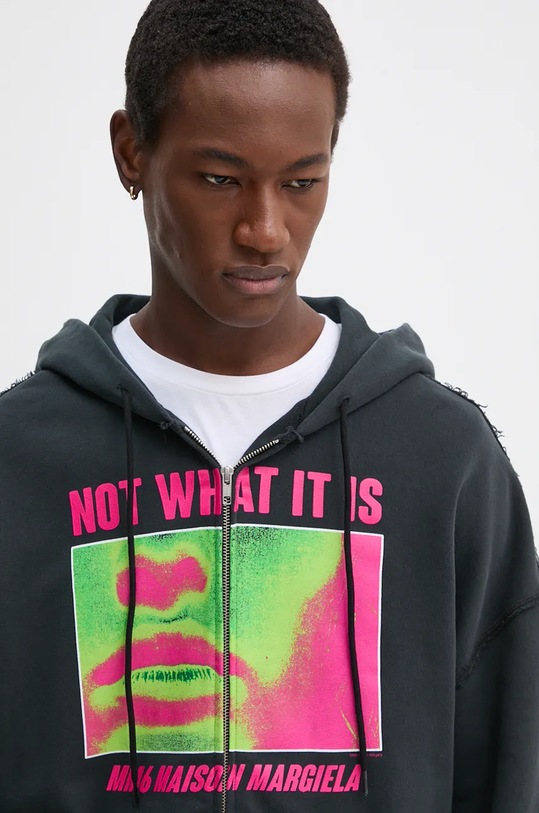 MM6 Maison Margiela felpa in cotone nero SH2GU0014.M25004