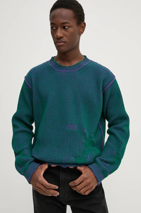 MM6 Maison Margiela sweter wełniany SH2HL0013.M13076 fioletowy AW24