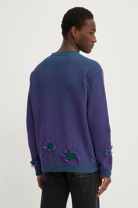 MM6 Maison Margiela sweter wełniany fioletowy SH2HL0013.M13076