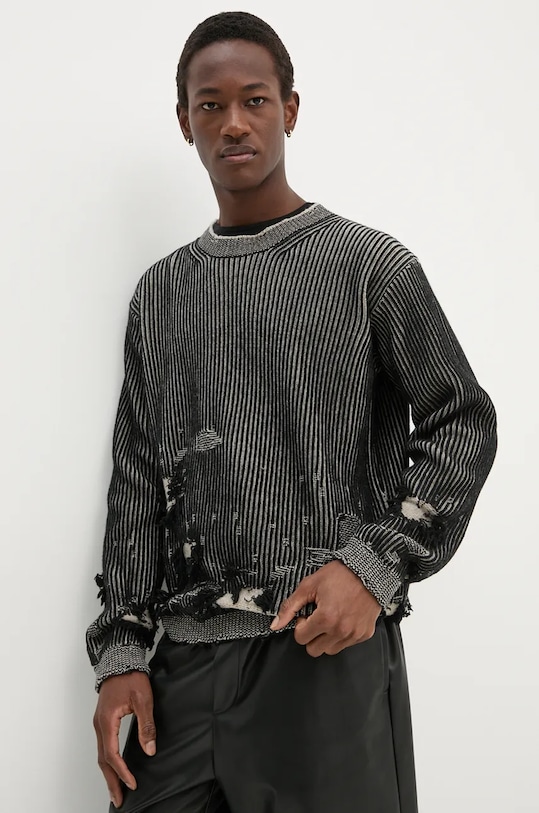 Μάλλινο πουλόβερ MM6 Maison Margiela μαλλί μαύρο SH2HL0013.M13076