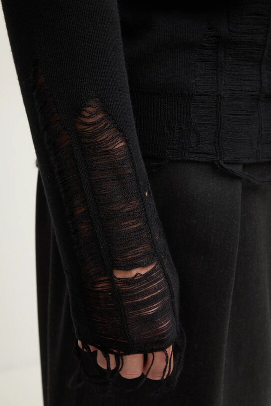 Vlněný svetr MM6 Maison Margiela SH2HL0016.M13070 černá