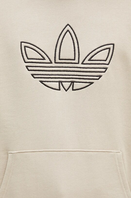 adidas Originals felpa in cotone Outline Hoodie beige JJ1505
