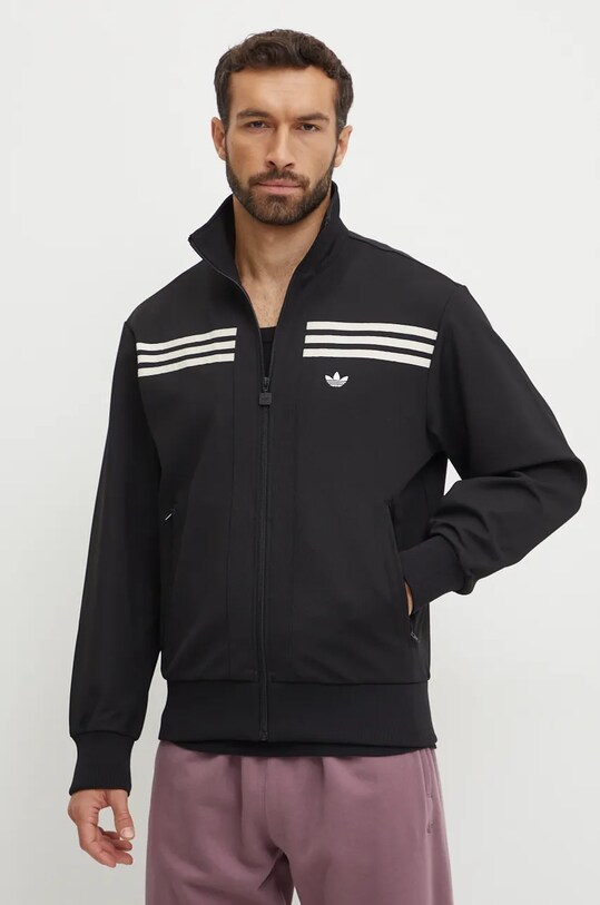 adidas Originals bluza 70s Track Top imprimeu negru JN5962