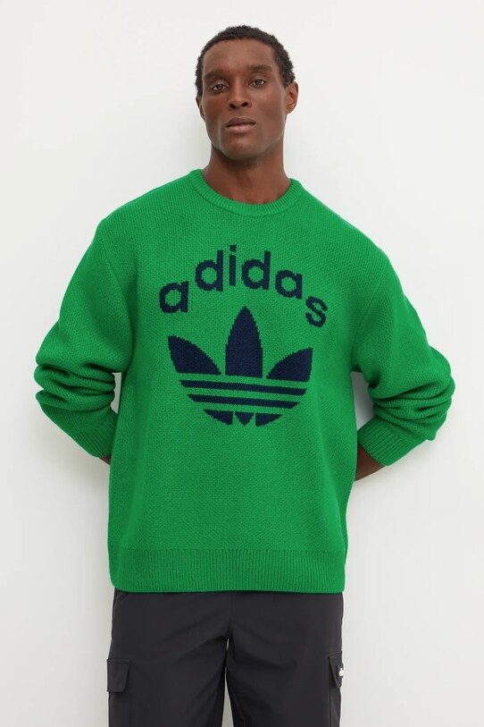 Светр adidas Originals Knit Crewneck зелений JN5966