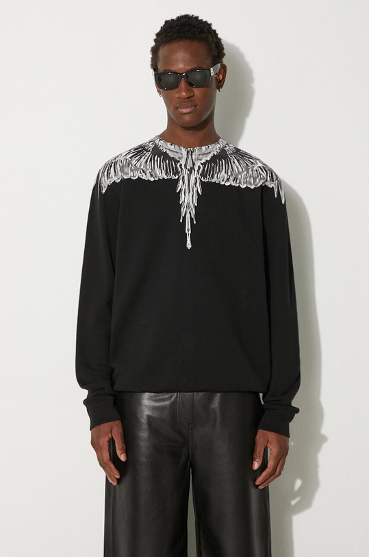 Marcelo Burlon felpa in cotone Icon Wings Regular Crewneck senza nero CMBA009F24FLE0011006