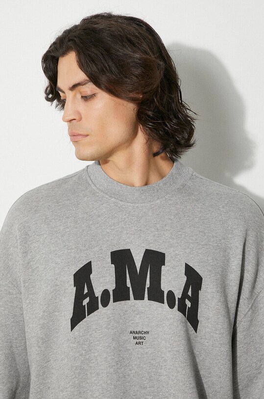 Marcelo Burlon bluza bawełniana Ama Comfort Crewneck CMBA097F24FLE0030810 szary