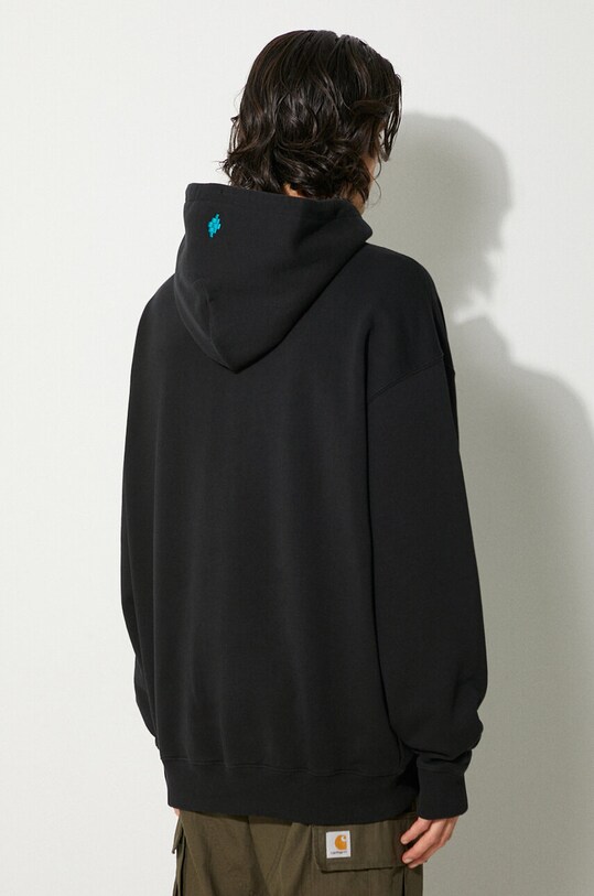 Одежда Хлопковая кофта Marcelo Burlon Collar Feathers Comfy Hoodie CMBB106F24FLE0031084 чёрный
