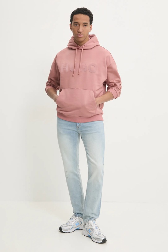 HUGO hanorac de bumbac 50529090 roz AW25