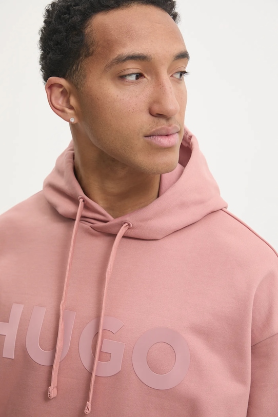 HUGO hanorac de bumbac roz 50529090