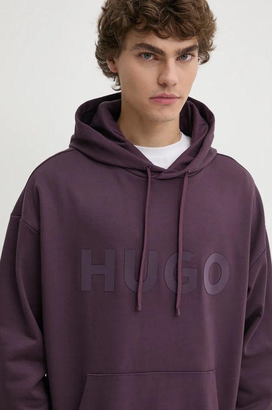Βαμβακερή μπλούζα HUGO μωβ 50529090