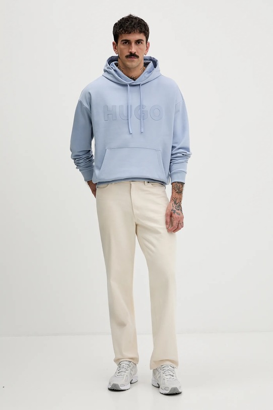 HUGO bluza bawełniana 50529090 niebieski AW25