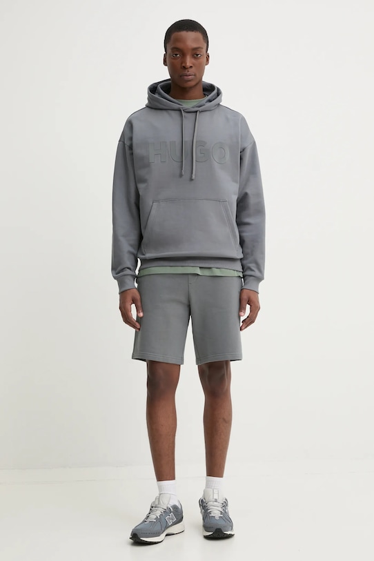 HUGO hanorac de bumbac print gri 50529090