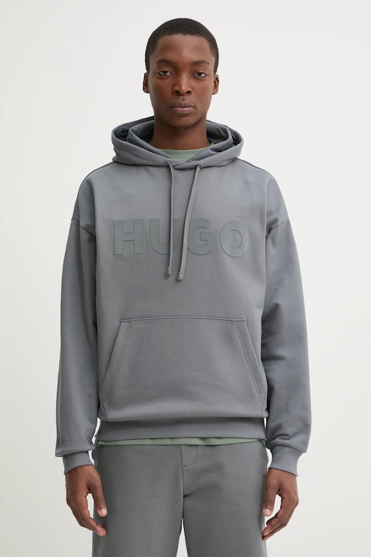 HUGO hanorac de bumbac 50529090 gri NC25