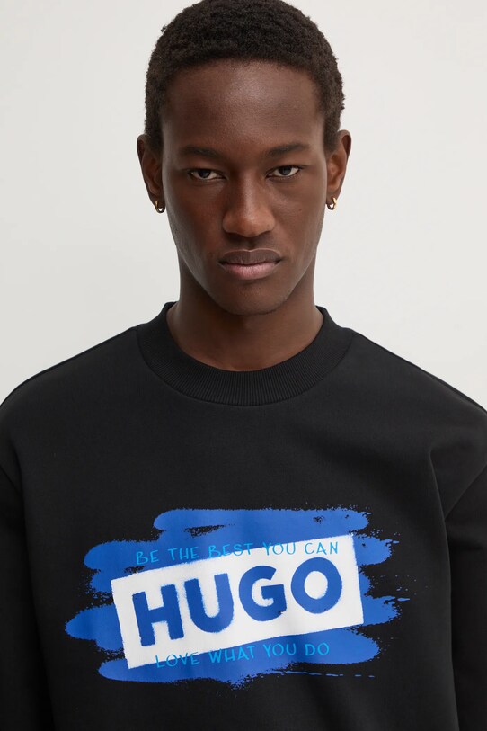 Hugo Blue hanorac de bumbac negru 50525316