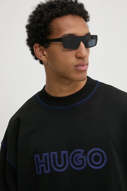 HUGO Blue bluza bawełniana czarny 50530046