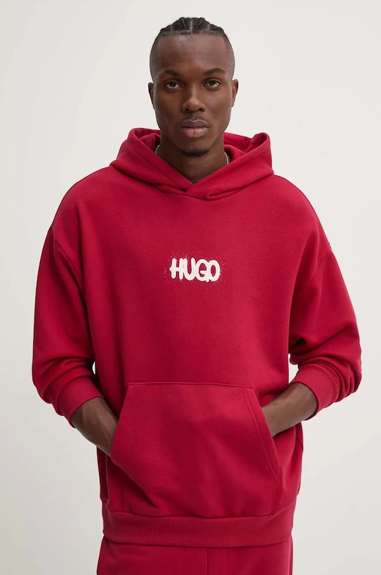 Îmbrăcăminte Hugo Blue hanorac de bumbac 50532290 burgundia