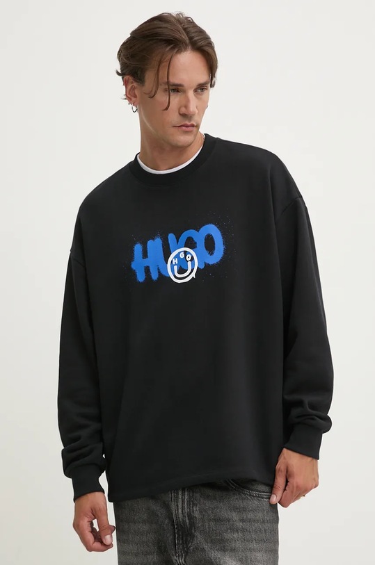 HUGO Blue bluza bawełniana nadruk czarny 50532312