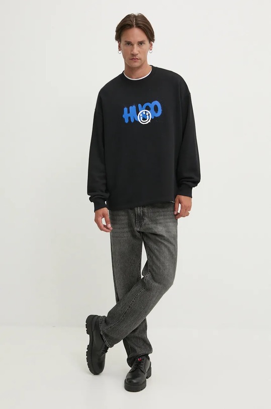 HUGO Blue bluza bawełniana 50532312 czarny AW24
