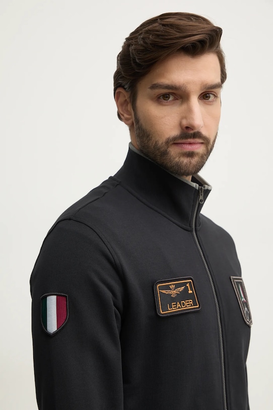 Aeronautica Militare bluza bawełniana czarny FE1935F563