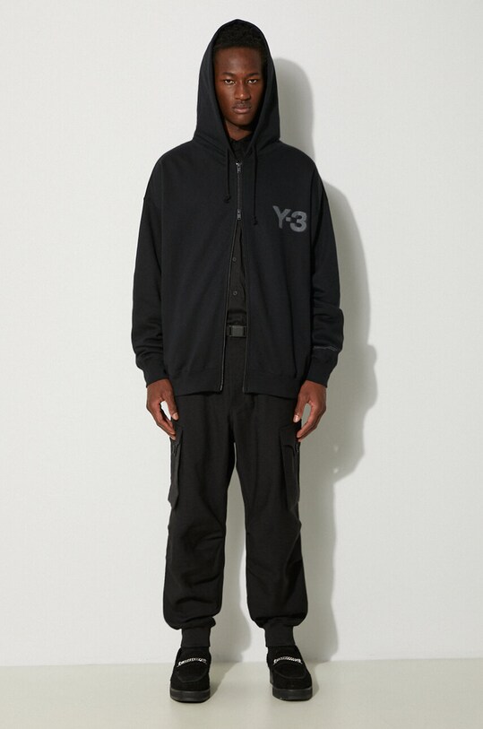 Кофта Y-3 Logo Zip Hoodie JE9278 чёрный AW24