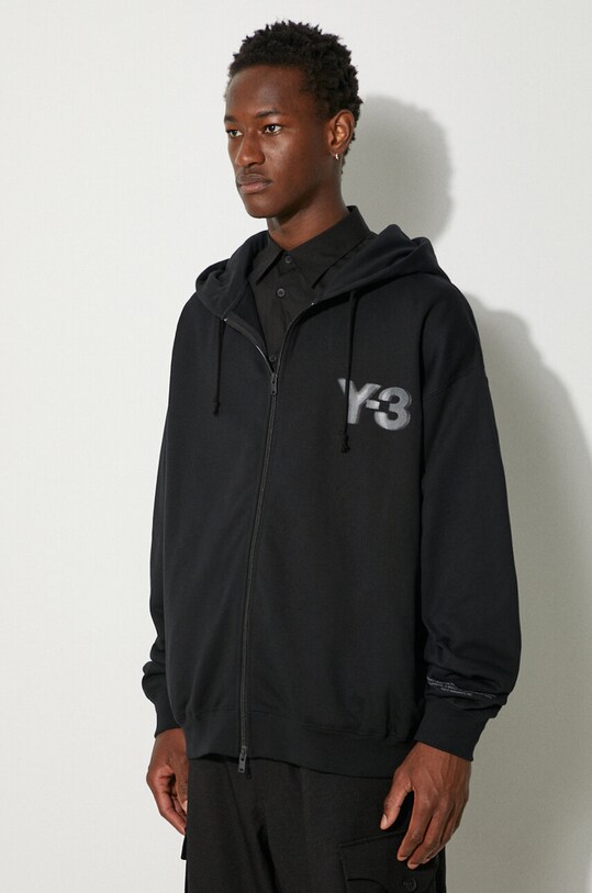 Кофта Y-3 Logo Zip Hoodie чёрный JE9278