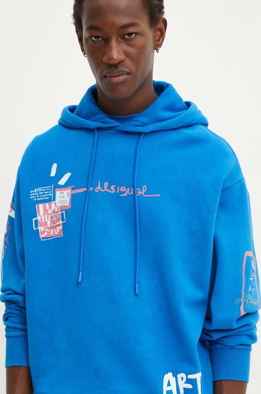 Bavlněná mikina Desigual PENSILVANIA modrá 24WMSK12