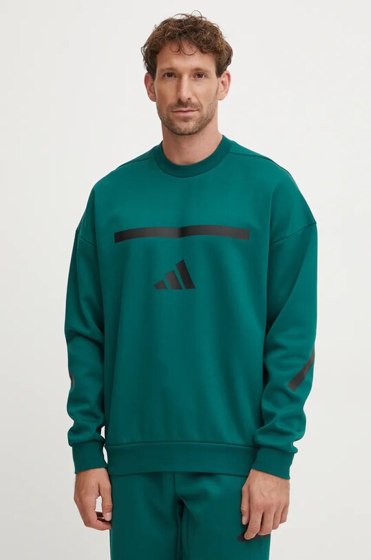 Mikina adidas ZNE bez kapucne zelená JD1673
