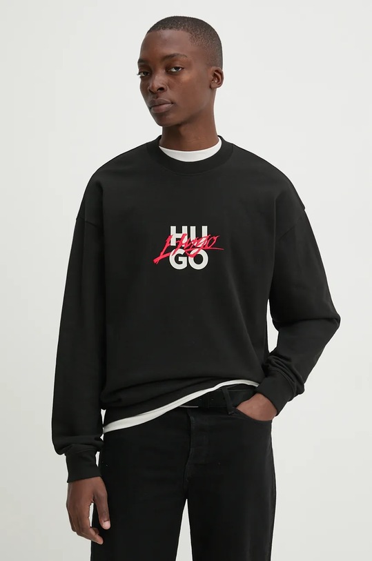 Pamučna dukserica HUGO pamuk crna 50521081