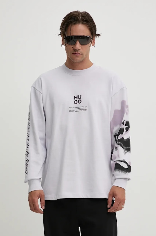 HUGO hanorac de bumbac print violet 50521731