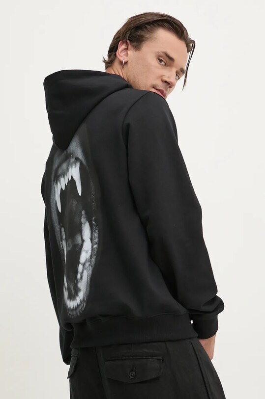 HUGO hanorac de bumbac print negru 50525054