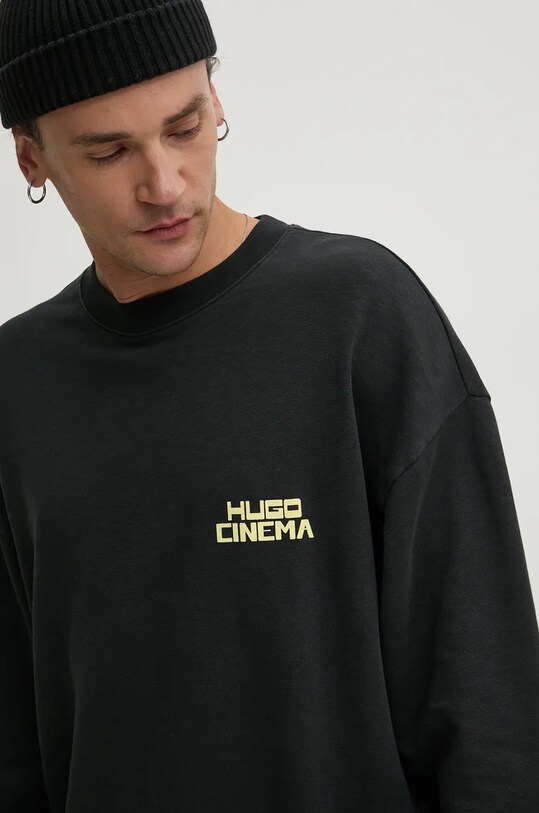 HUGO hanorac de bumbac negru 50525118