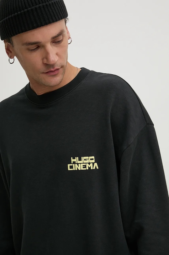 Памучен суичър HUGO черен 50525118