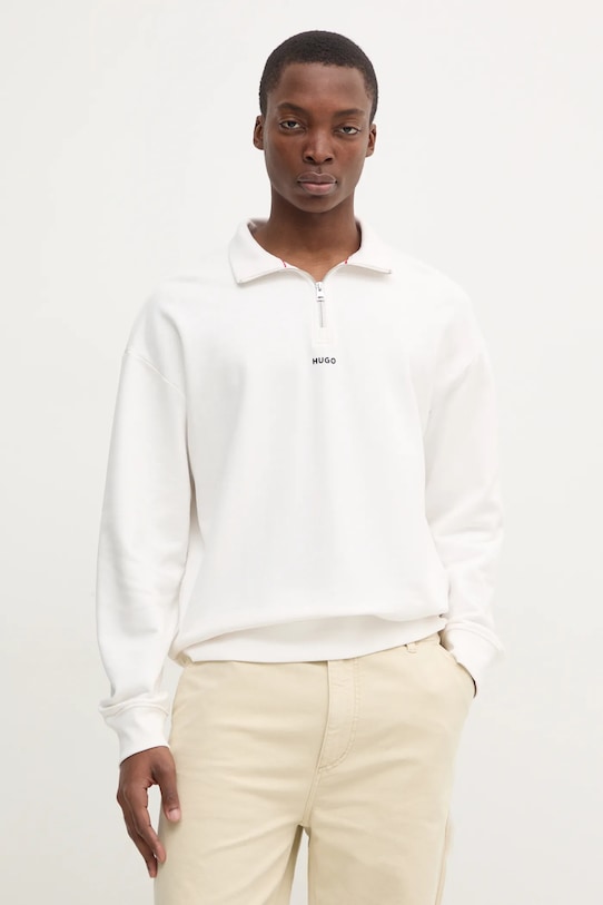 HUGO bluza bawełniana bawełna biały 50525881