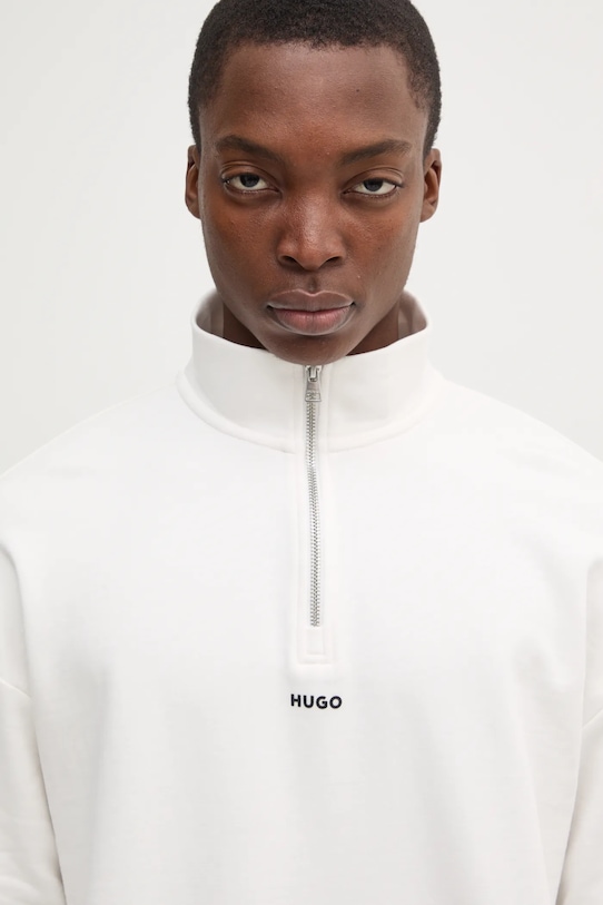HUGO bluza bawełniana biały 50525881