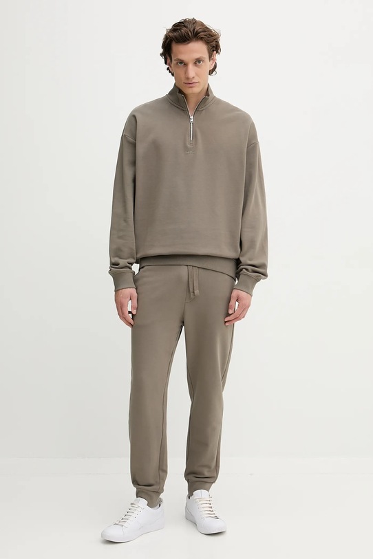HUGO hanorac de bumbac 50525881 verde AW25