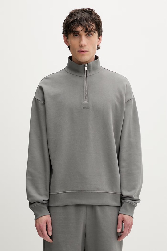 HUGO dukserica za muškarce od pamuka Durty244 siva 50525881