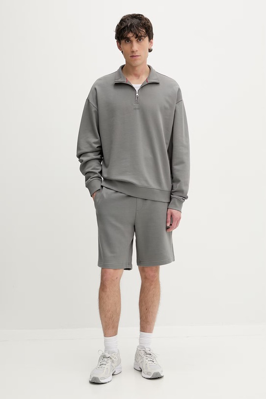 HUGO dukserica za muškarce od pamuka Durty244 50525881 siva SS26