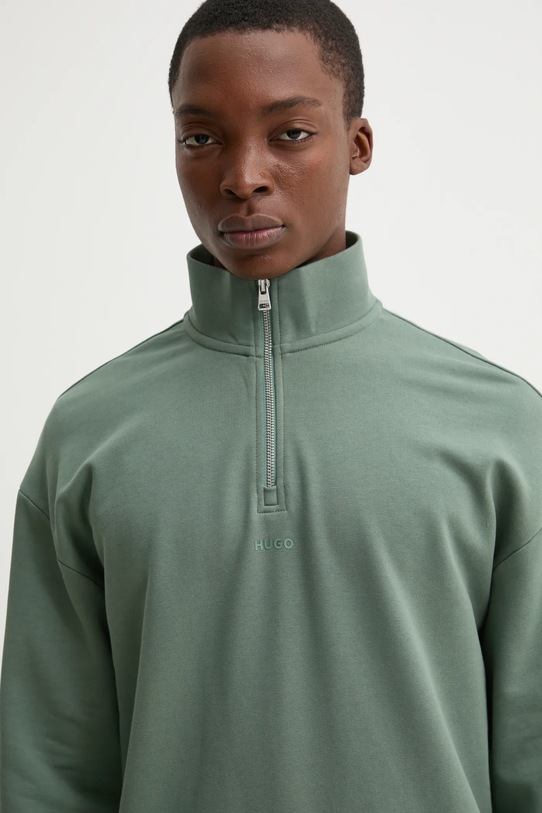 HUGO bluza bawełniana zielony 50525881