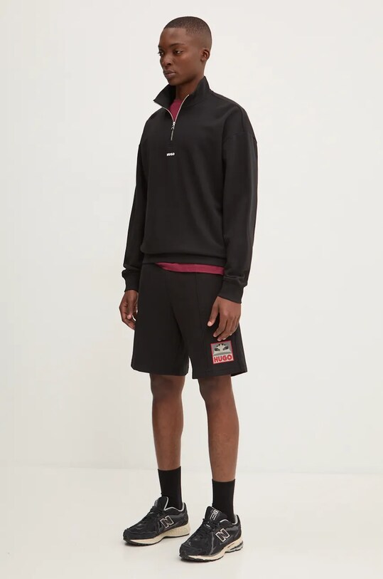 HUGO hanorac de bumbac 50525881 negru SS25