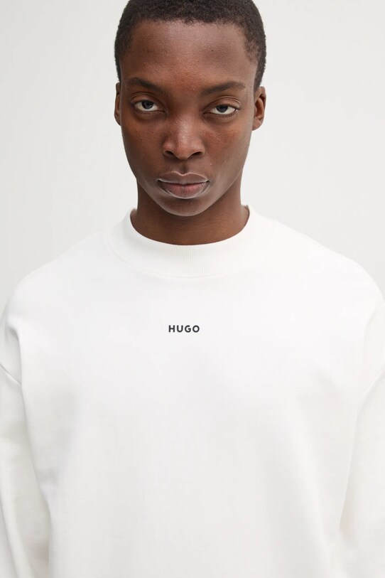HUGO bluza bawełniana biały 50525892