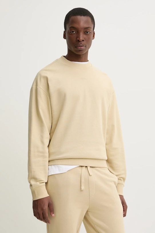 HUGO hanorac de bumbac uni bej 50525892