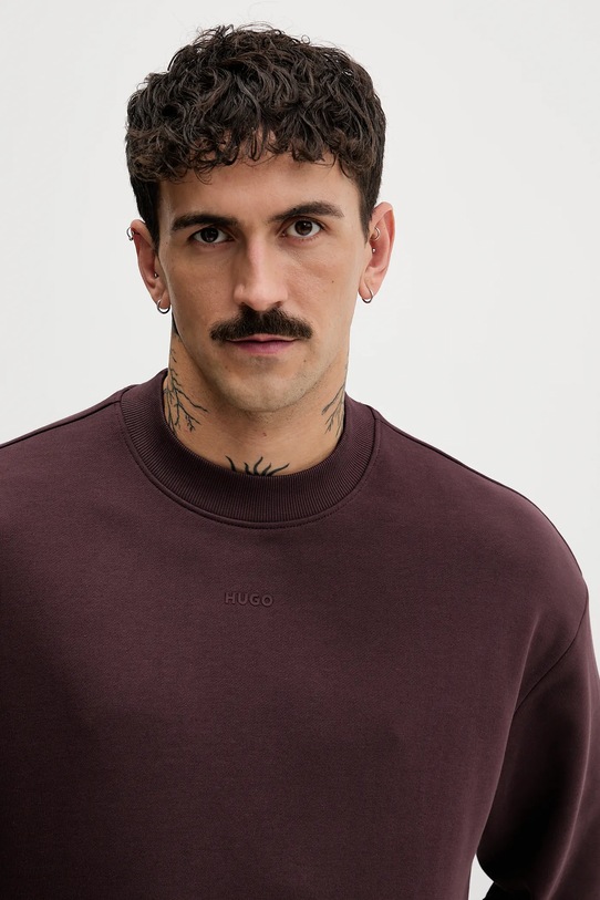 HUGO bluza bawełniana fioletowy 50525892