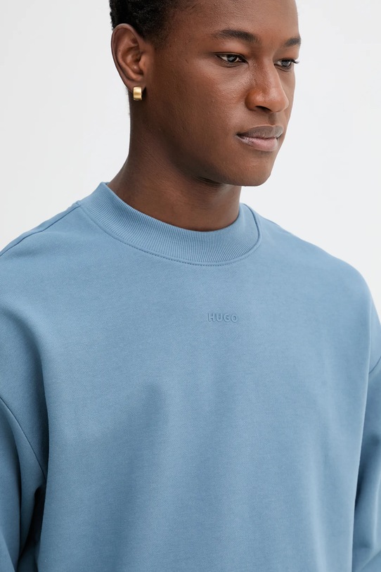 HUGO bluza bawełniana niebieski 50525892