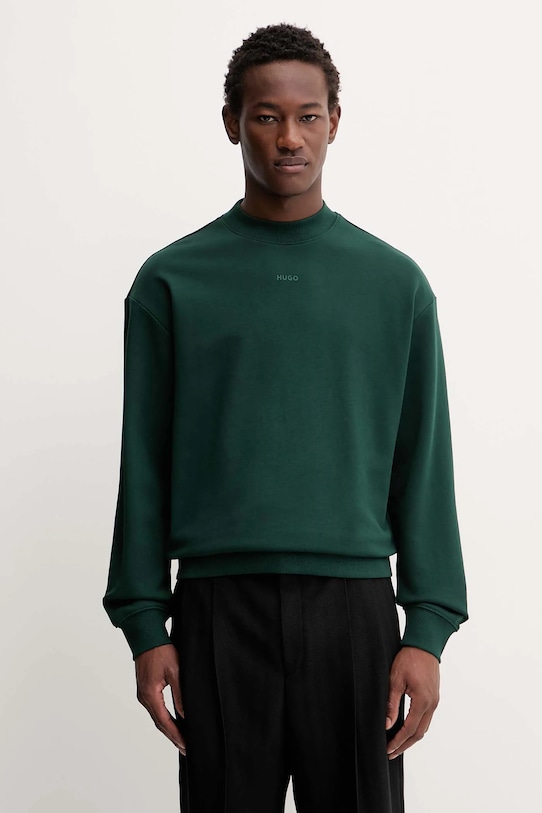 HUGO hanorac de bumbac verde 50525892