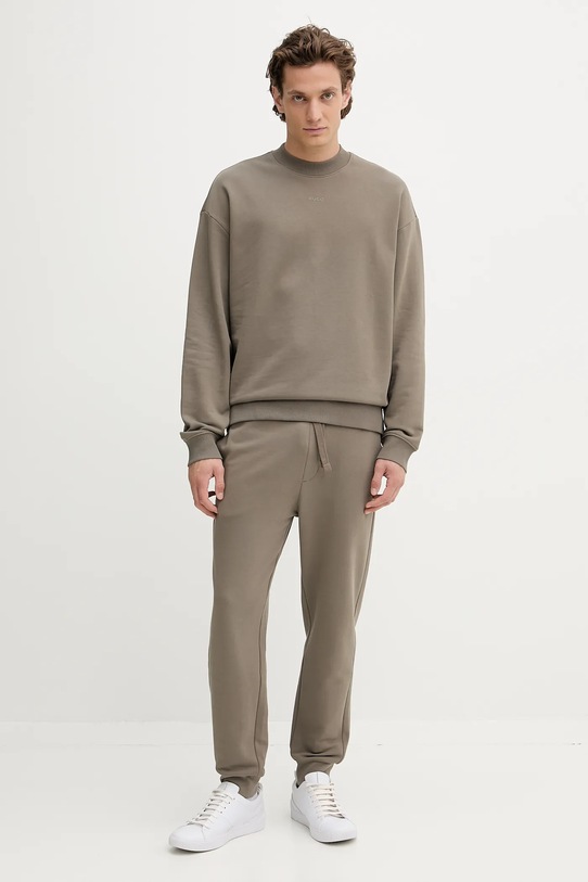 HUGO bluza bawełniana 50525892 zielony AW25