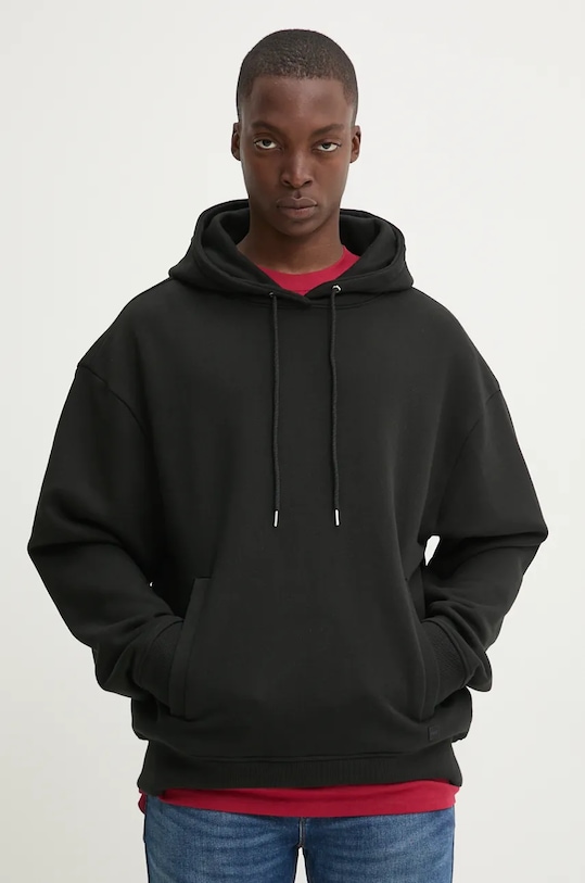 HUGO bluza bawełniana bawełna czarny 50530136
